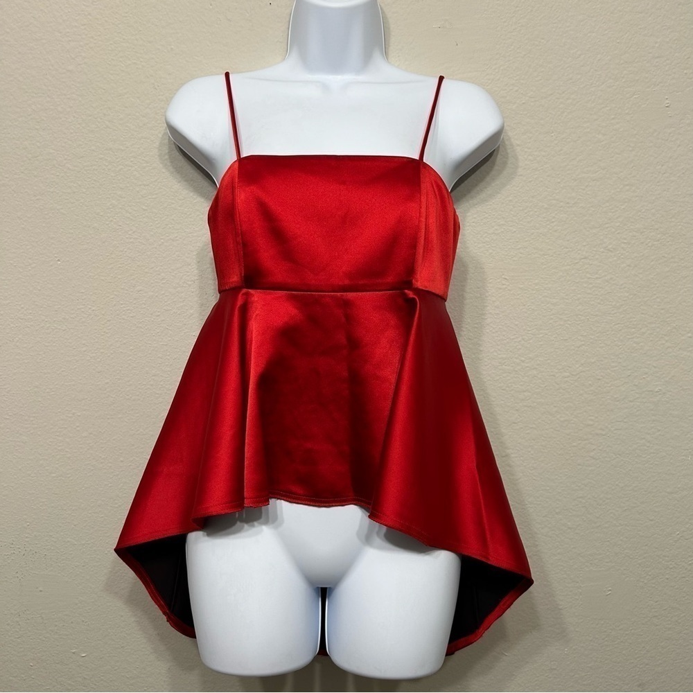 Zara Woman Red Spaghetti Strap High Low Top Size XS